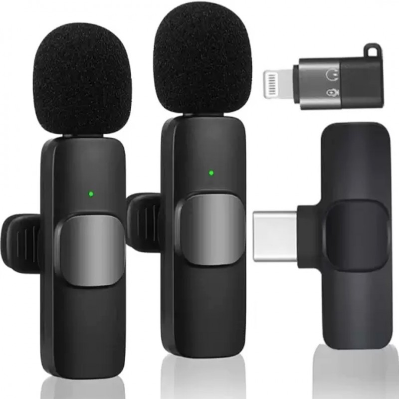 k11 Type-C Wireless Microphone K8 Collar Mic for Type C - Noise Cancellation Reduction Wireless Mic for Phone for Mobile Phone Camera,