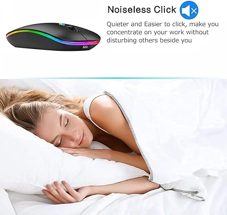 HP W10 Wireless RGB Bluetooth, Wireless, Rechargeable Slim Mouse