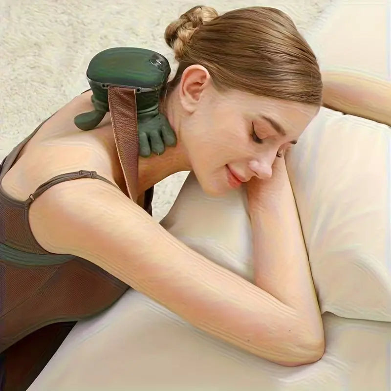 Premium Rechargeable Neck & Shoulder Massager with Heat Therapy ? Advanced Deep Kneading Massage & Relaxation Machine for Men & Women