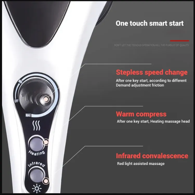 Double Head Full Body Massager Machine Variable Speed Far Infrared |  Electric Facial Deep Tissue Fitness Massage Stick ? Head Neck Waist Leg Muscles Pain Relief Massage Hammer ? Handheld Deep Tissue massager
