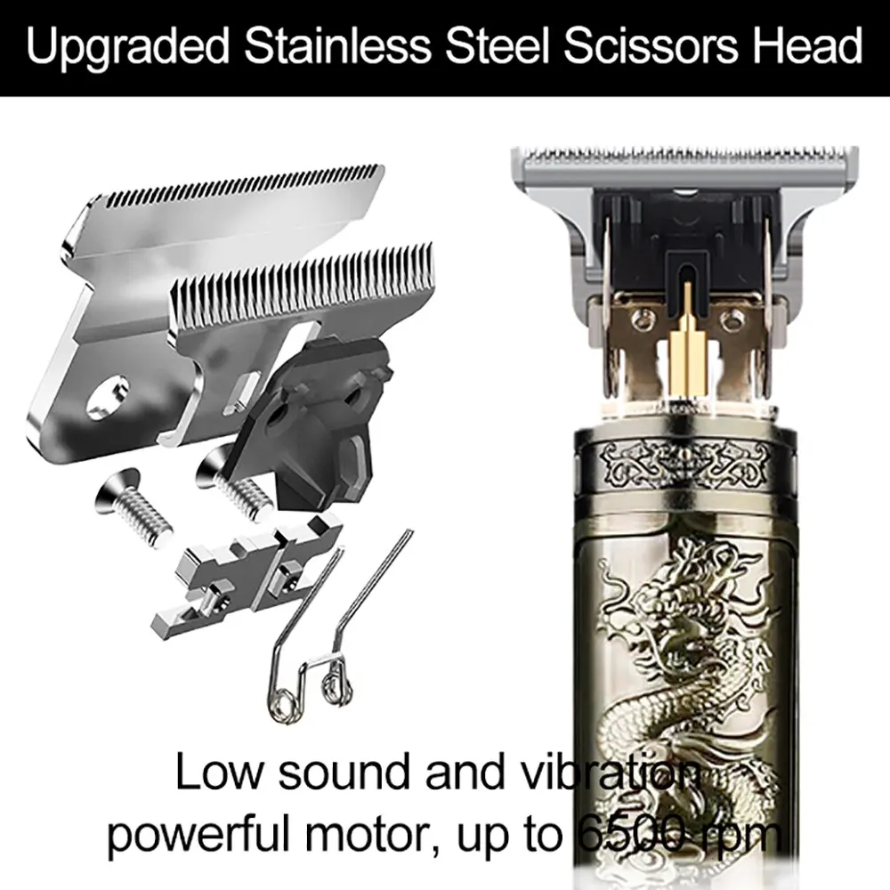 Vintage T9 Hair Trimmer For Men Professional Usb Rechargeable Beard And Hair Cutting Machine Precision Shaver