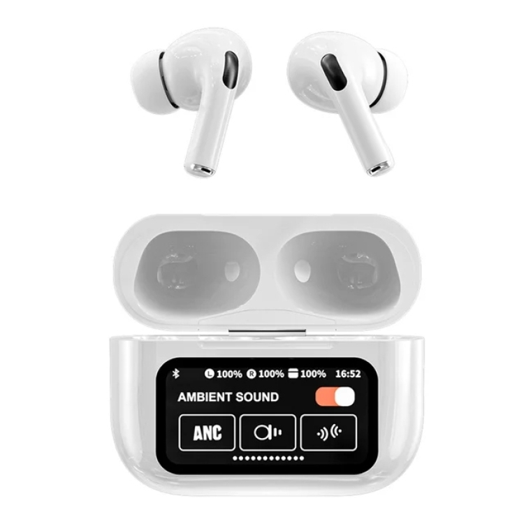 A9 Pro Earbuds ANC/ENC Touch Screen Display Noise Reduction Wireless Earbuds For Android & iOS | A9 Pro | A9 Pro Apple Airpods ANC/ENC Zhongkelqnxun Touch Control Bt 5.4 Earbuds