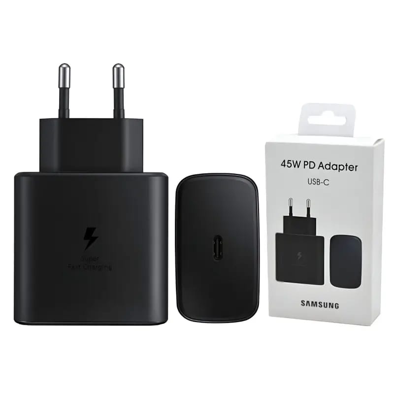 Samsung Original 45W PD Super Fast Charger USB-C Adapter ? UK/US/EU Pin Fast Charging Wall Charger