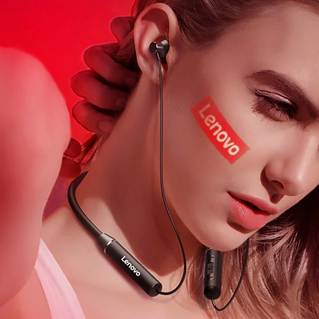 Lenovo He05 Neckband Headphone - Black (Original)