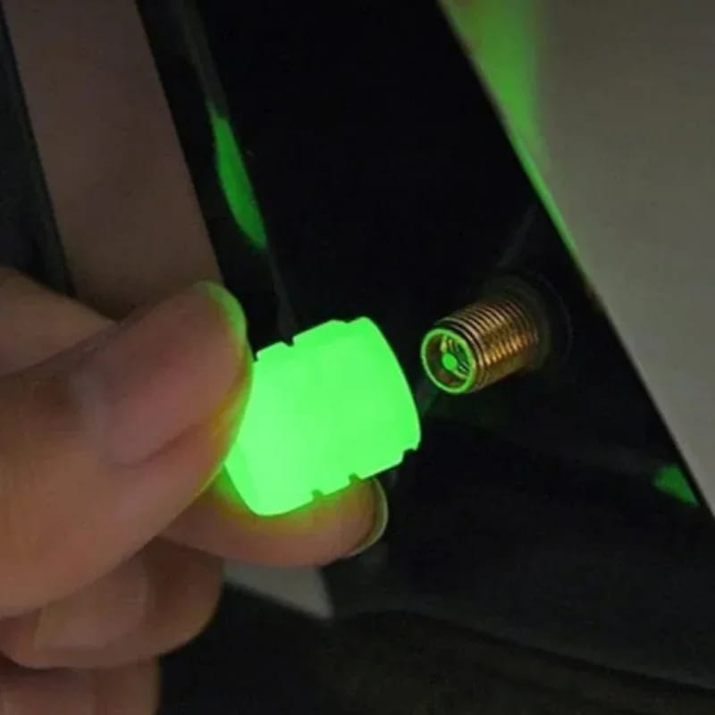 Luminous Valve Motorcycle Bicycle Bike Car Wheel Tyre Hub Cap Fluorescent Night Glowing Luminous Valve Stem Caps Decor ( Random Color )