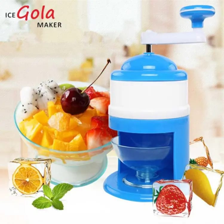 ICE GoLa Machine / Handle Diy Ice Crusher Manual Multifunction Portable Ice Slush Maker Home Snow Cone Smoothie Ice Block Making Machine Ice Shaver(random color)