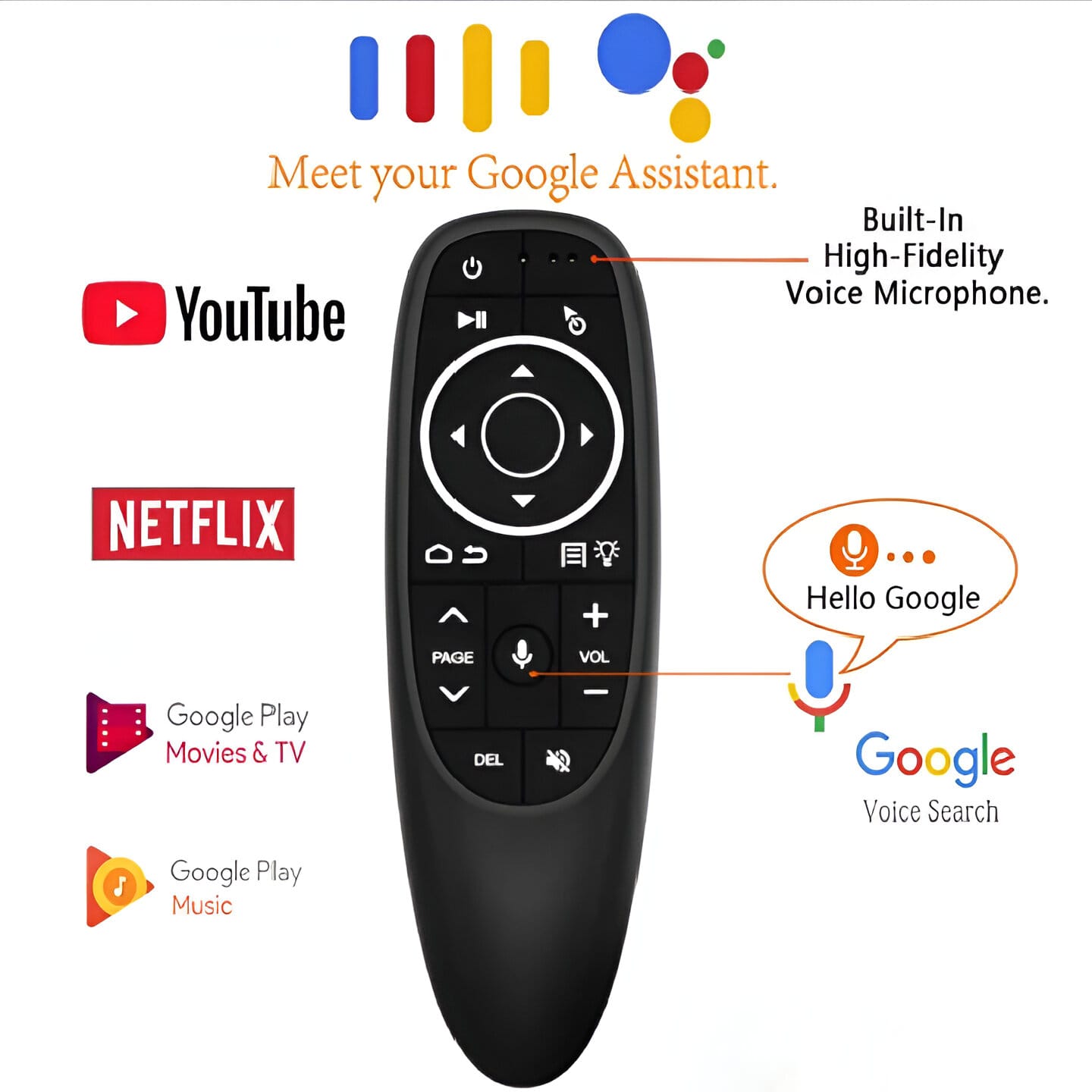 Wireless Air Mouse With Voice Control YouTube, Netflix For Android mobile and Smart TV and tablets