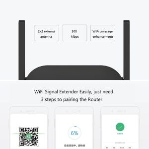 Original Xiaomi Mi Wifi Repeater Pro 300m – Wireless Signal Booster With Dual External Antenna For Expanded Network Coverage