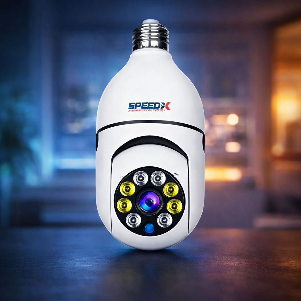 Speed-X SP-E27 WiFi Bulb Camera 1080P 360? Panoramic Night Vision Two-Way Audio V380Pro App