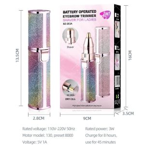 2 in 1 Eyebrow Trimmer and Shaver, Recebrow Removal Flawless Hair Remover 2 in 1 Hair Remover Trimmer For Women, Flawless Facial Machine Razor, Painless Eye (With Box )