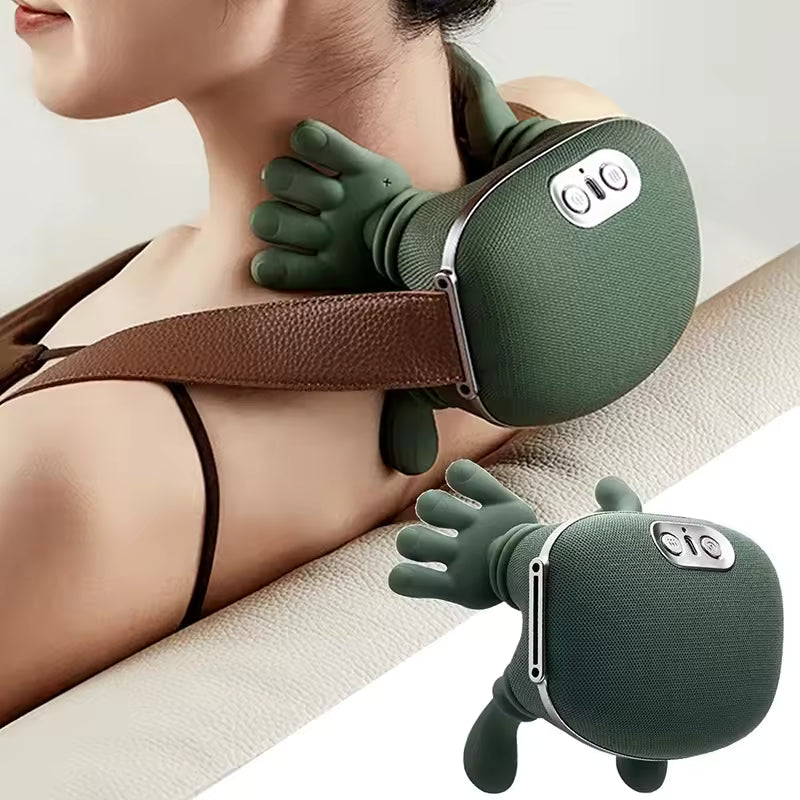 Premium Rechargeable Neck & Shoulder Massager with Heat Therapy ? Advanced Deep Kneading Massage & Relaxation Machine for Men & Women