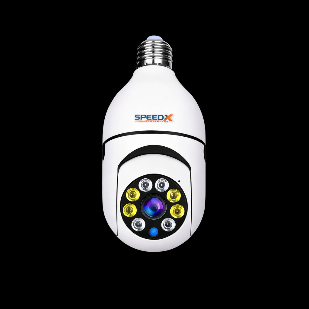 Speed-X SP-E27 WiFi Bulb Camera 1080P 360? Panoramic Night Vision Two-Way Audio V380Pro App