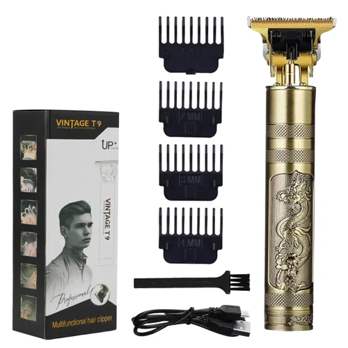 Vintage T9 Hair Trimmer For Men Professional Usb Rechargeable Beard And Hair Cutting Machine Precision Shaver