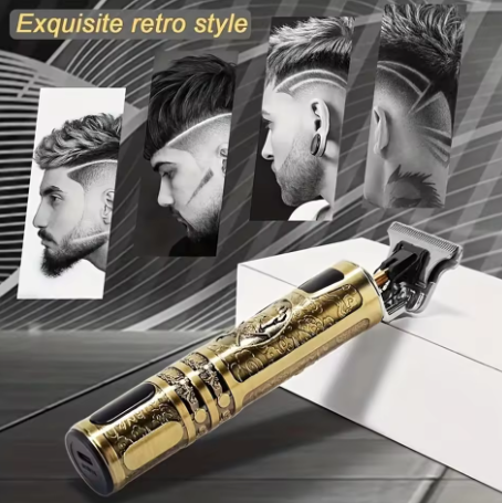 Metal Body -VINTAGE T9 Trimmer hair Trimmer for men shaver for men original Usb Rechargeable hair cutting machine metal body Beard Trimmer,