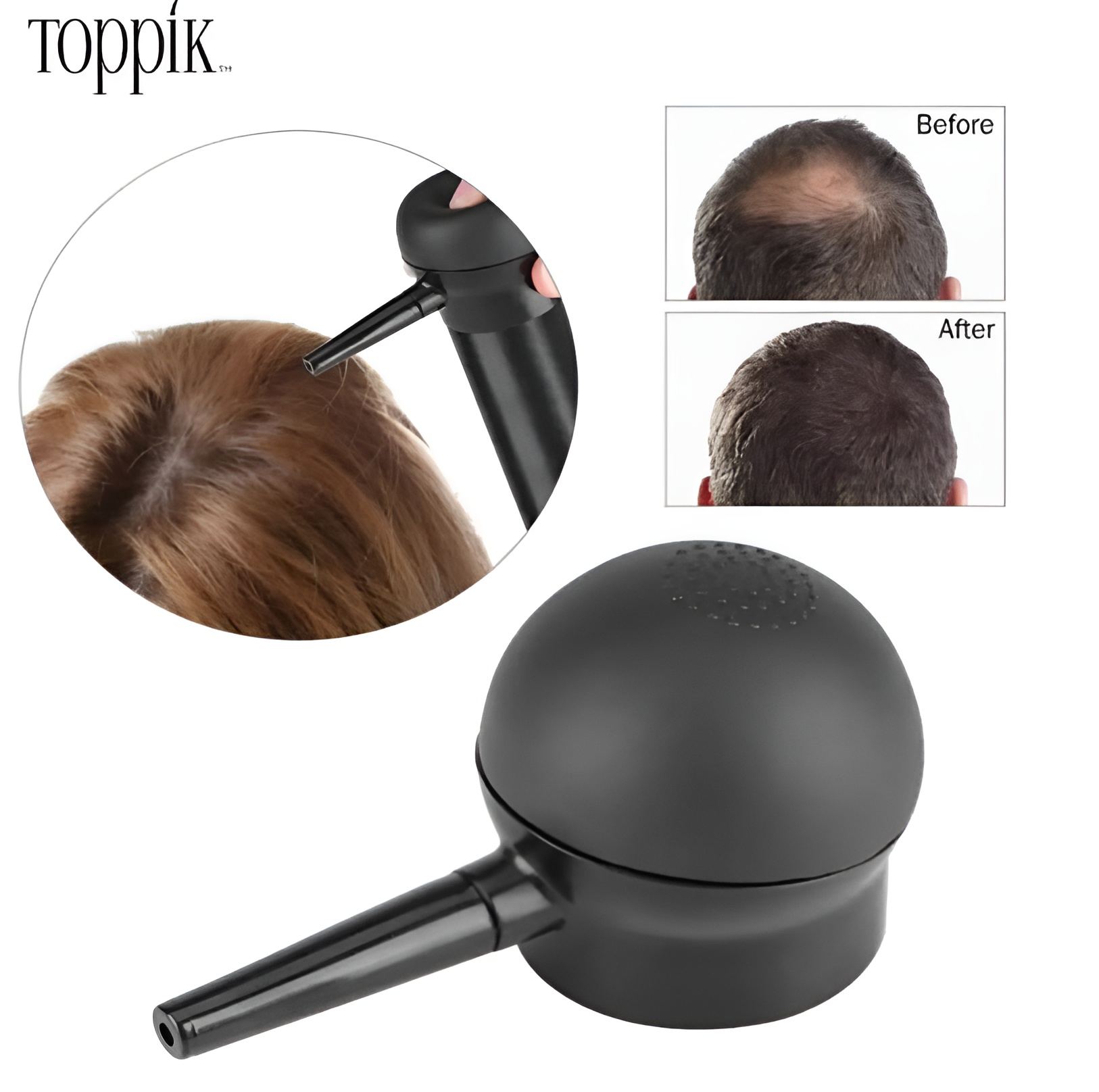 Toppik Hair Building Fiber (27.5g) + Hold Spray + Spray Applicator + Hairline Optimizer Comb