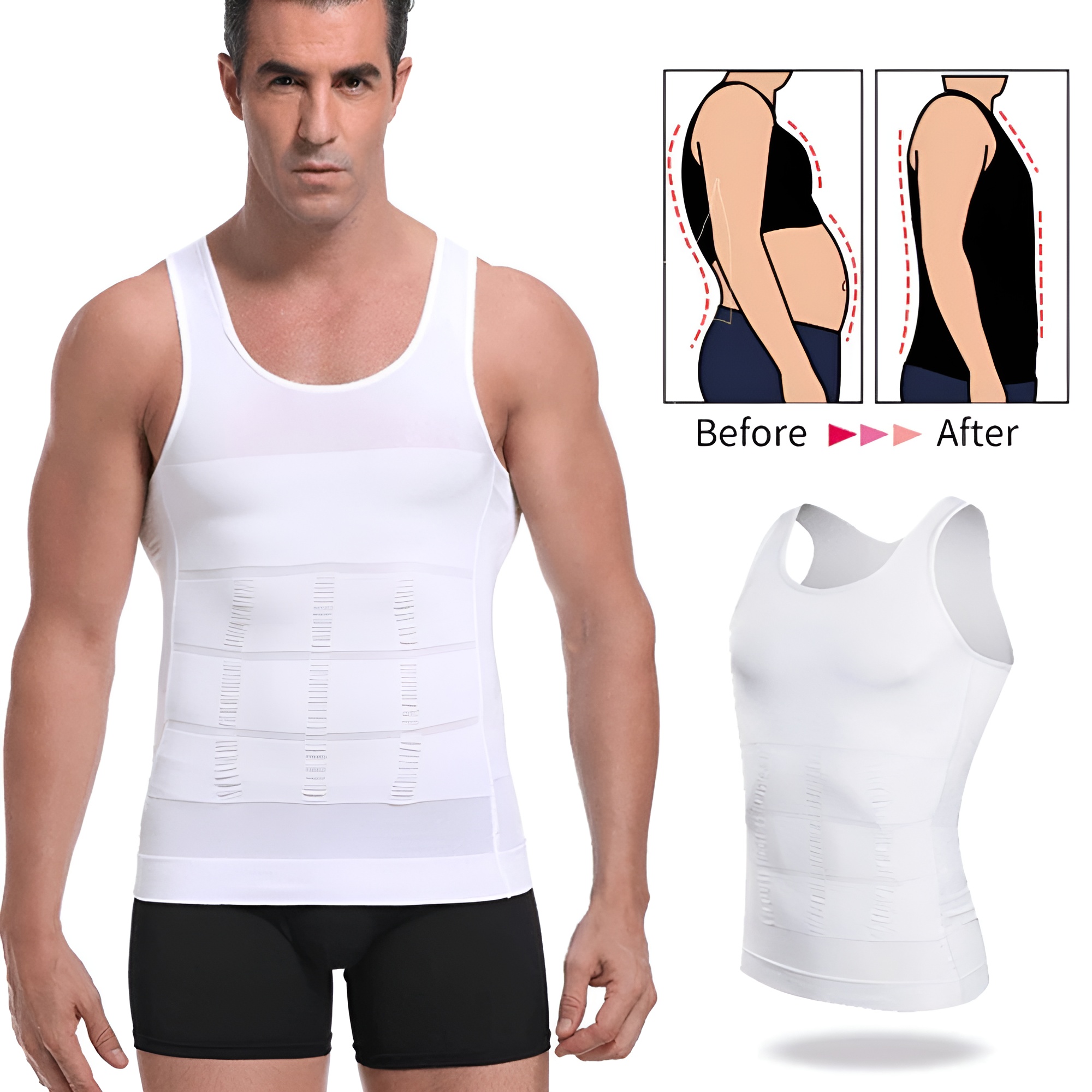 Slim N Fit Body Shaper Vest Shirt ? Tank Top Sleeveless Shape wear For Men